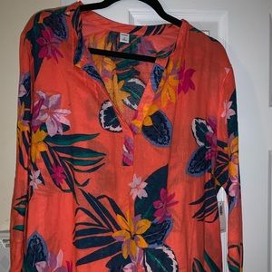 Orange floral shirt